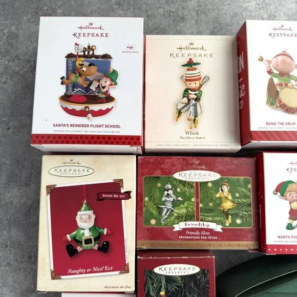 Hallmark ELVES Ornaments Lot Of 18 North Pole Tree Trimmers Mischievous Pixies